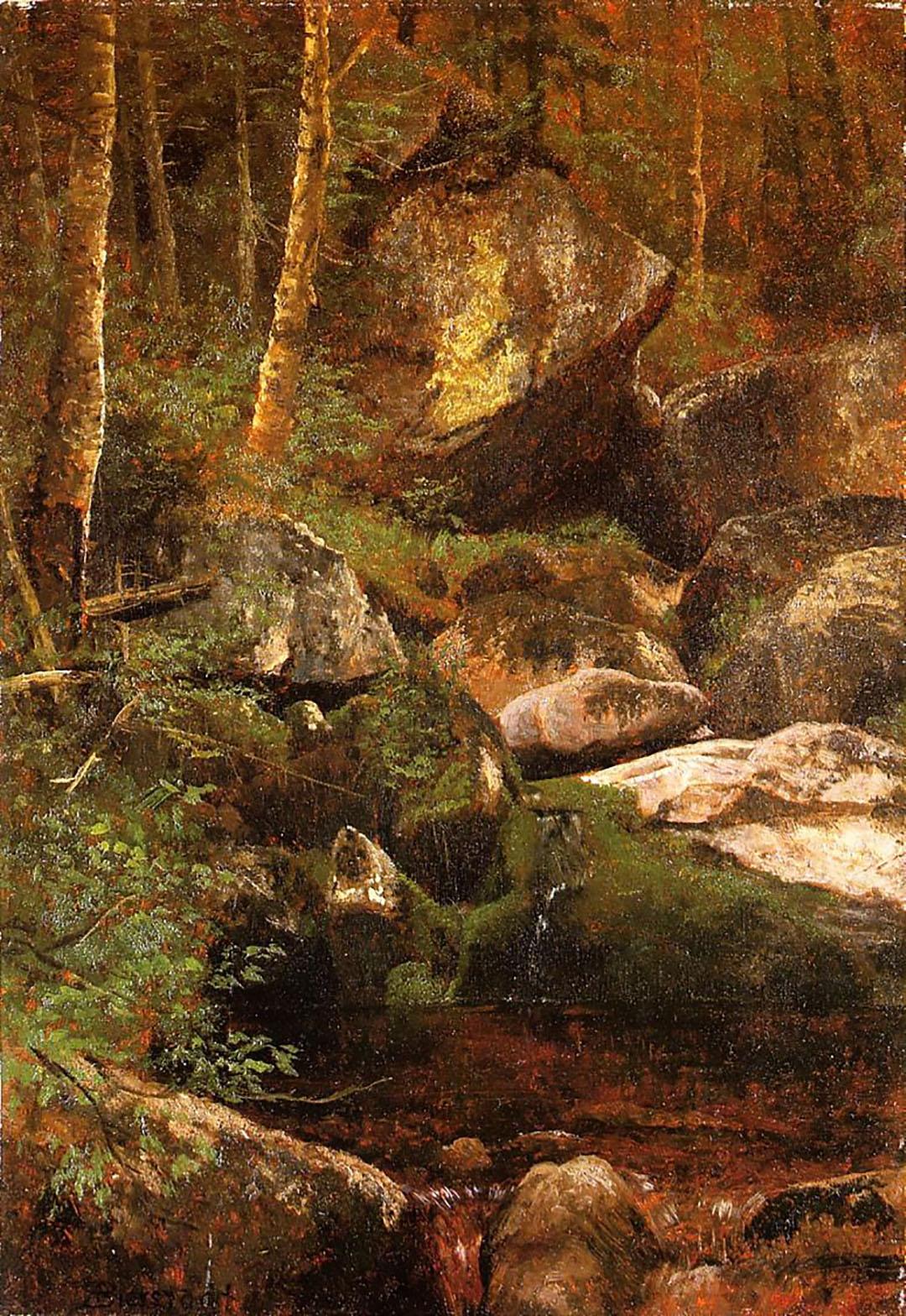 "Forest Stream," 19th century, by Albert Bierstadt. (Public Domain)