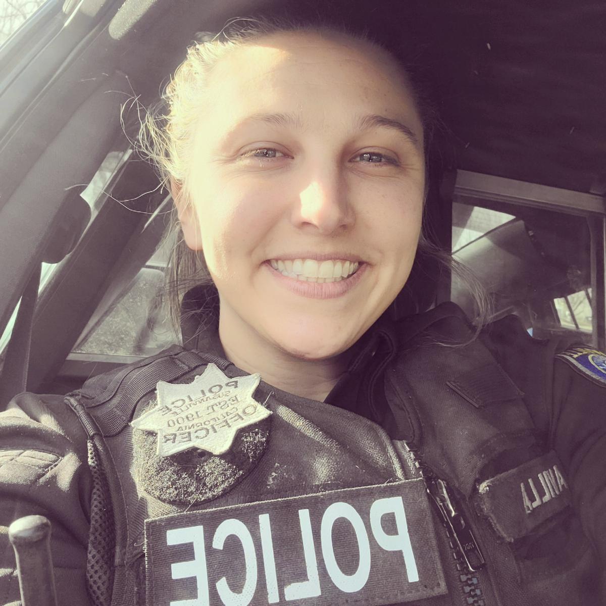 Officer Terra Avilla takes a selfie in her cruiser. (Courtesy of <a href="https://www.instagram.com/the_girlcop/">Terra Avilla</a>)