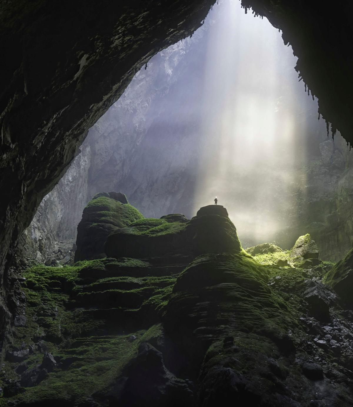 Light streaming into Son Doong, the world's largest cave, located in Quang Binh province, Vietnam. (David A Knight/Shutterstock)