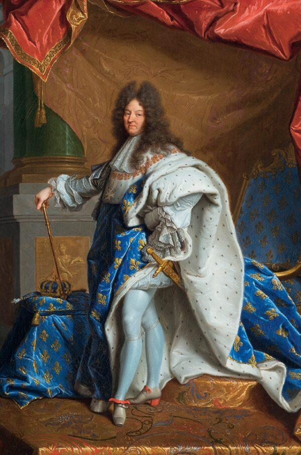 Portrait of Louis XIV, circa 1701, by Hyacinthe Rigaud. The Louvre. (PD-US)