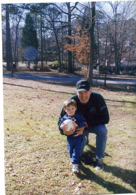 Troy and his father, Mikell, playing with a ball. (Courtesy of <a href="https://www.instagram.com/troybedenbaugh/">Troy Bedenbaugh</a>)