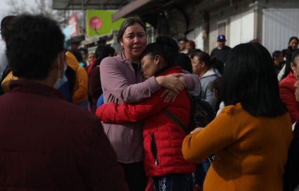 Relatives of inmates react outside the prison of Ciudad Juarez number 3 after an attack on the prison left 14 people dead and allowed 24 inmates to escape on Jan. 1, 2023. (Herika Martinez/AFP via Getty Images)