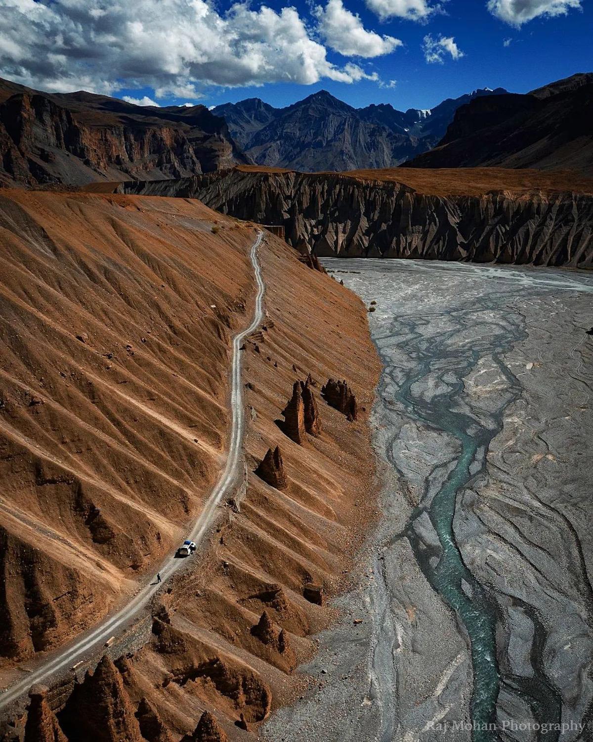 A drive on Mars: The breathtaking roads and landscapes of Spiti, a high-altitude region in the Himalayas. (Courtesy of <a href="https://www.instagram.com/rajography/">Raj Mohan</a>)