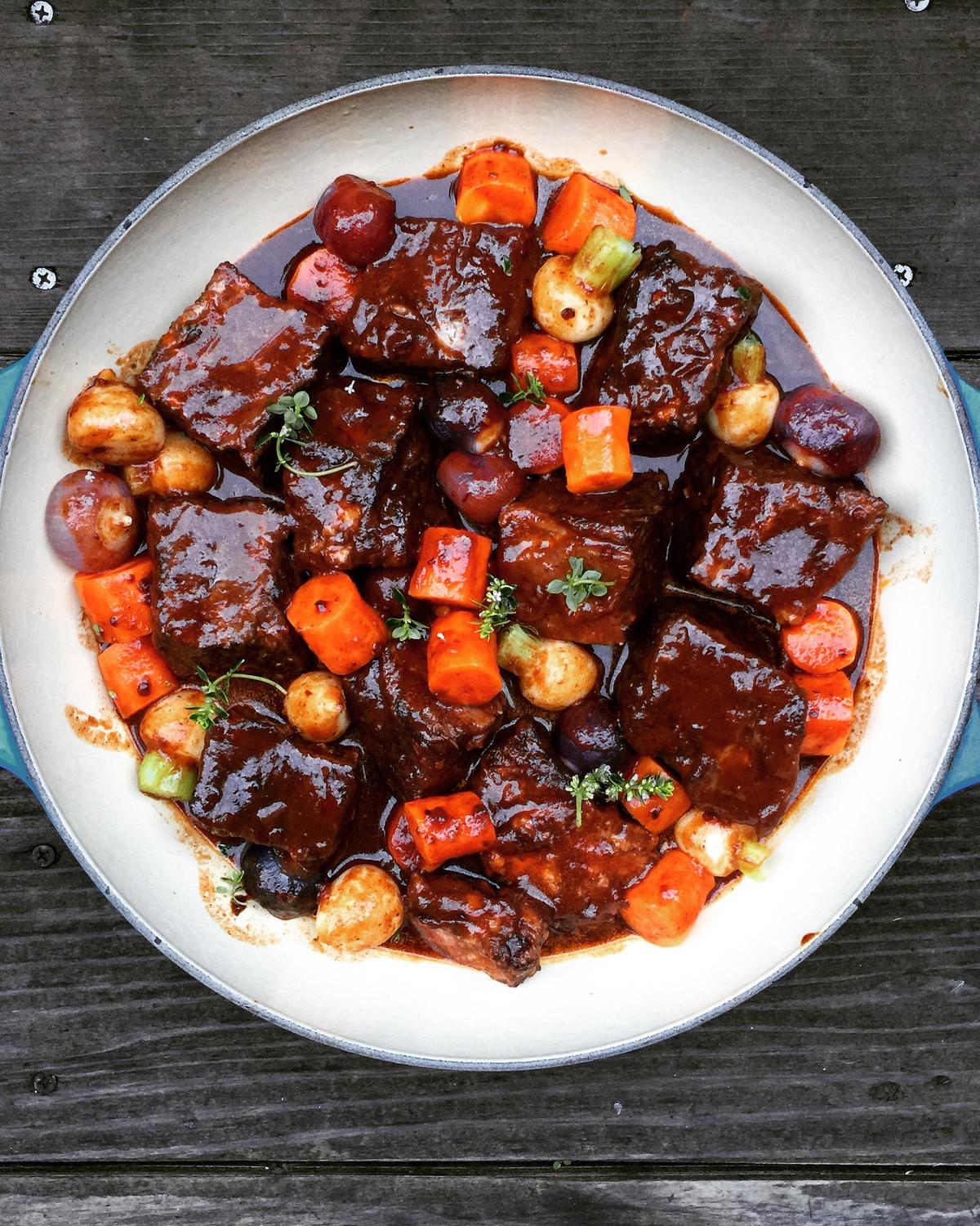  This stew leans to the Southwest for inspiration, with chipotle peppers, cumin, and coriander added to its collection of root vegetables and ribs. (Lynda Balslev for Tastefood)