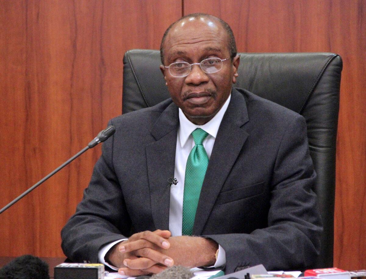 Central Bank of Nigeria's (CBN) governor Godwin Emefiele gives a press conference on the naira devaluation during a media briefing in Abuja on June 15, 2016. (Philip Ojtsua/AFP via Getty Images)