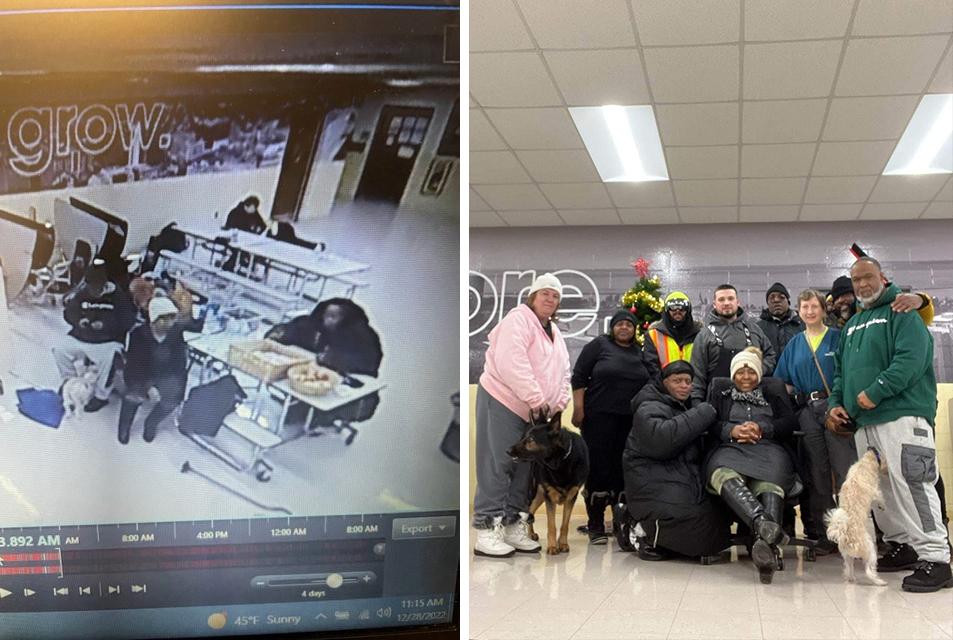 School security footage and a photo taken inside the school shared on Cheektowaga Police Department's Facebook page. (Courtesy of Cheektowaga Police Department)