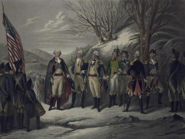 Some wars have long been considered honorable. "The Heroes of the Revolution," between 1850 and 1890, by Frederick Girsch. Library of Congress. (Public Domain)