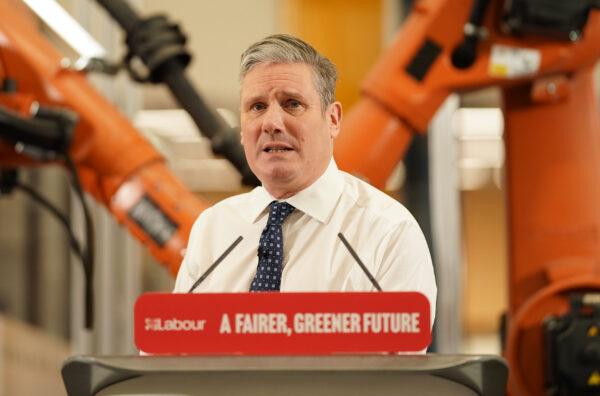 Labour leader Sir Keir Starmer speaks during a visit to UCL at Here East, Queen Elizabeth Olympic Park, London, on Jan. 5, 2023. (Stefan Rousseau/PA Media)