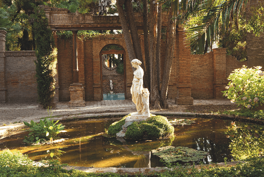 Romanesque statues adorn the gardens, a token to Concha's visit to Italy. (Courtesy of Santa Rita)