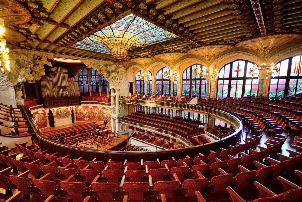 Considered one of the most beautiful concert venues in the world, Palau de la Música Catalana was built between 1905 and 1908 by architect Lluís Domènech i Montaner. (Rodrigo Garrido/Shutterstock)