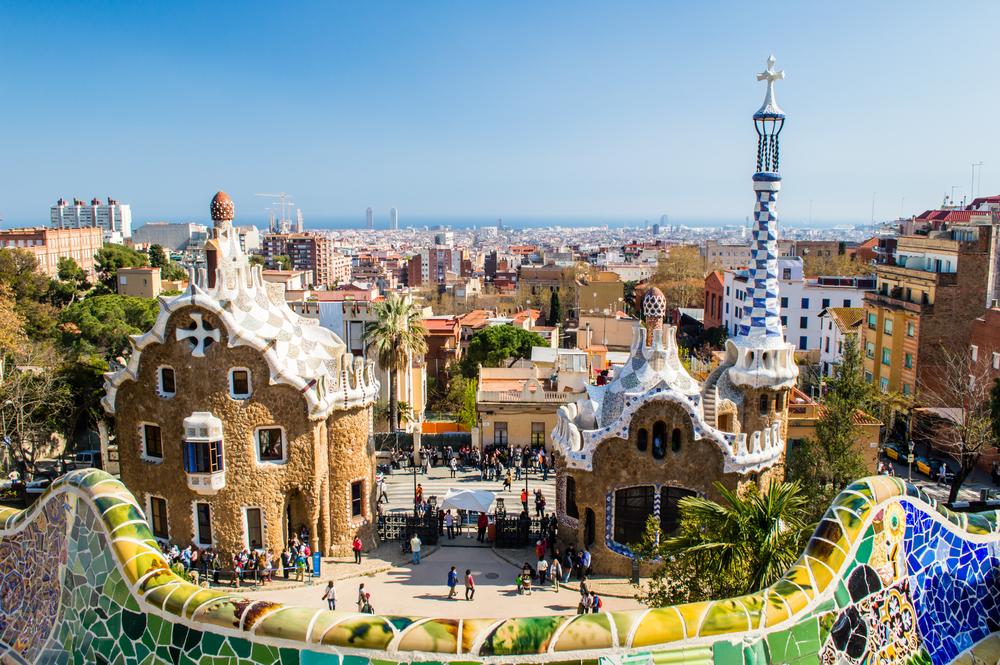 Park Güell is an impressive public park that sports buildings, sculptures, and tile work by Antoni Gaudí. (Andrii Lutsyk/Shutterstock)