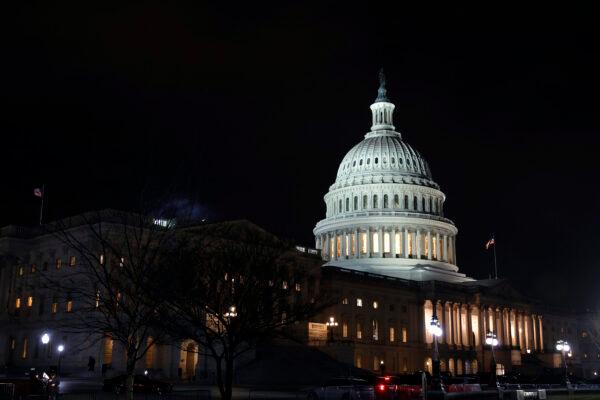 The U.S. Capitol Building is seen at night as the House of Representatives continues to work to elect a new speaker for the 118th Congress on Jan. 6, 2023. (Tasos Katopodis/Getty Images)