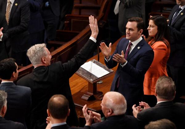 Rep. Mike Gallagher (2nd L) of Wisconsin nominates Rep. Kevin McCarthy of California to be Speaker of the House at the U.S. Capitol in Washington, on Jan. 4, 2023. (Olivier Douliery/AFP via Getty Images)