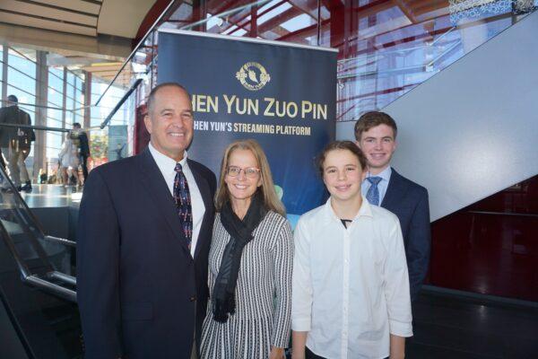 The Brown family attended Shen Yun’s performance in Dallas, on Jan. 8, 2023. (Yawen Hung/ The Epoch Times)