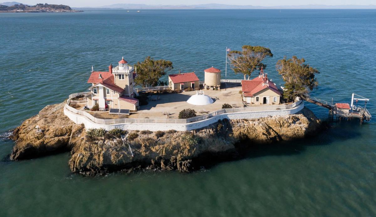 An aerial photo of East Brother Light Station. (Courtesy of Tom Butt)