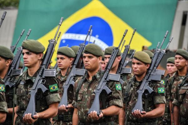 Brazilian soldiers participate in the graduation ceremony and commemorate the 1964 military coup, in Sao Paulo, Brazil, on March 28, 2019. (Nelson Almeida/AFP via Getty Images)
