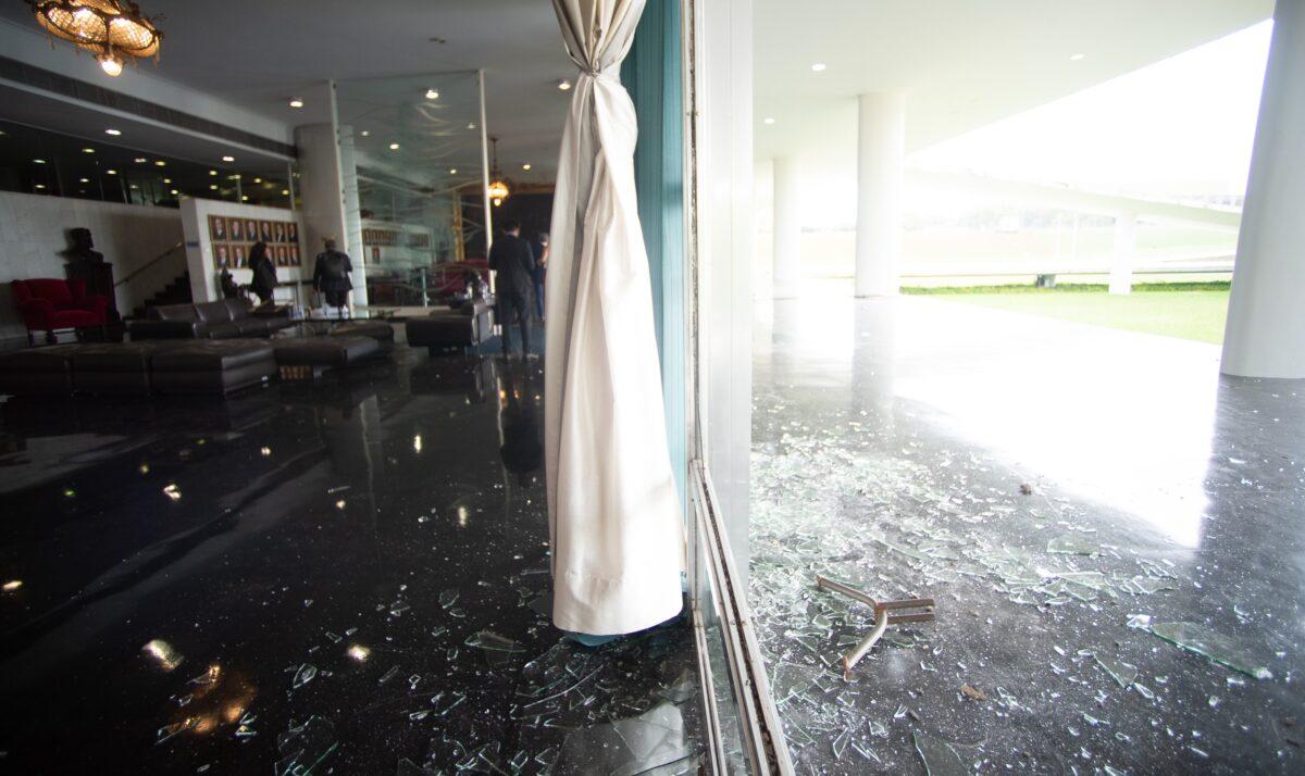 Damage to the Brazilian National Congress following a riot the previous day amid protests in support of former President Jair Bolsonaro, in Brasilia, Brazil, on Jan. 9, 2023. (Andressa Anholete/Getty Images)
