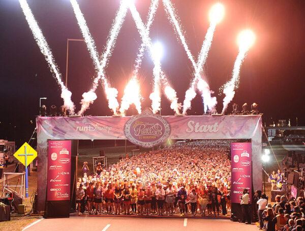 Fireworks light up the early morning sky to mark the start of fourth annual Disney's Princess Half Marathon in Lake Buena Vista, Florida, on Feb. 26, 2012. (Preston Mack/Disney Parks via Getty Images)