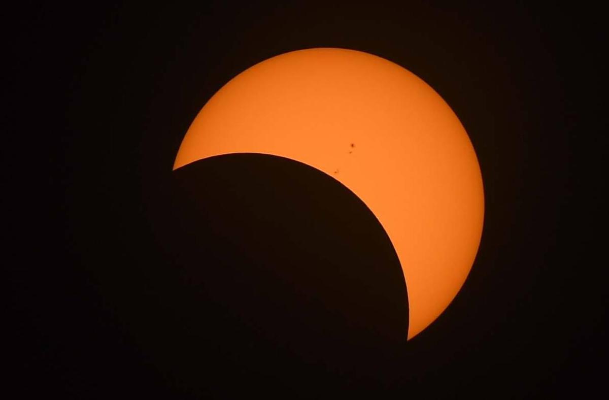 The moon moves in front of the sun during the Great American eclipse in Oregon in August 2017. To see the October 2023 annular eclipse in totality requires a trip to the Western U.S. (Jerry Jackson/Baltimore Sun/TNS)