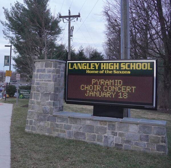 Langley High School, in McLean, Va., on Jan. 10, 2023. (Terri Wu/The Epoch Times)