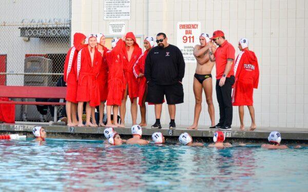 Francisco “Paco” Gonzalez with the Tustin high water polo team. (Courtesy of Mai Lam)