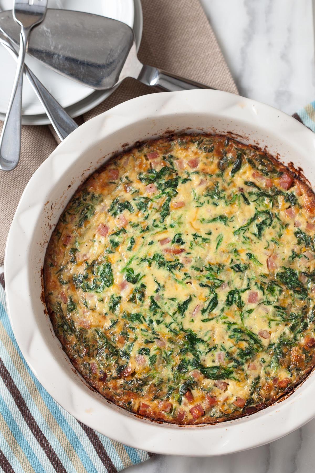 Crustless quiche is the ultimate crowd-pleasing brunch. It’s also fantastic for dinner. (Courtesy of Amy Dong)