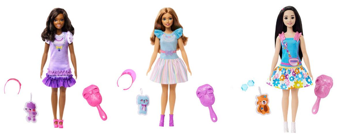 (L–R) My First Barbie dolls Brooklyn, Teresa, and Renee. (Mattel via AP)
