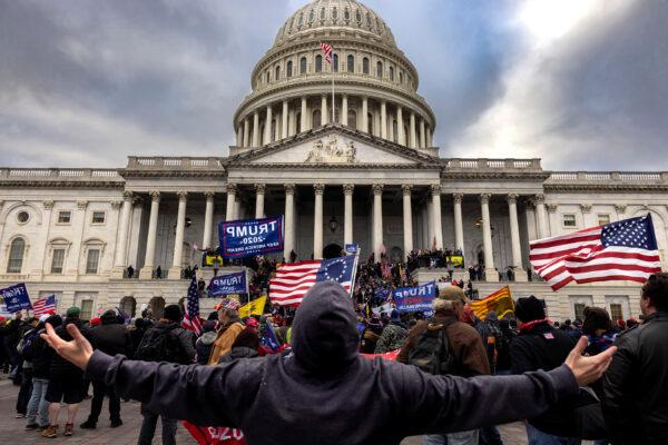 Pro-Trump protesters gather in front of the U.S. Capitol Building in Washington on Jan. 6, 2021. (Brent Stirton/Getty Images)