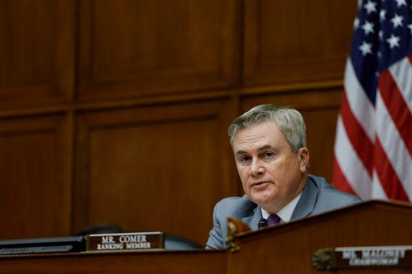 Rep. James Comer (R-Ky.) speaks during a House Oversight Committee hearing at the Rayburn House Office Building in Washington on Dec. 14, 2022. (Anna Moneymaker/Getty Images)