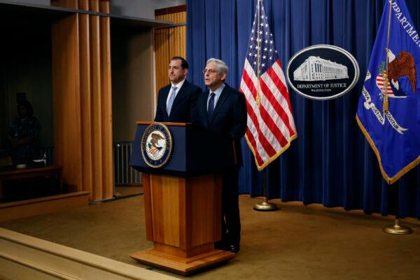 U.S. Attorney General Merrick Garland is joined by U.S. Attorney for the Northern District of Illinois John Lausch during a news conference at the Justice Department to announce the appointment of a special counsel to investigate the discovery of classified documents held by President Joe Biden at an office and his home, in Washington on Jan. 12, 2023. (Chip Somodevilla/Getty Images)