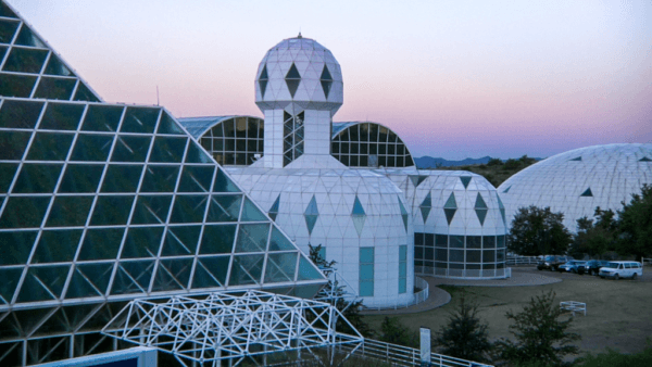 Exterior view of the 3-acre Biosphere 2 research facility in Oracle, Ariz. (Bob Demers/UANews)