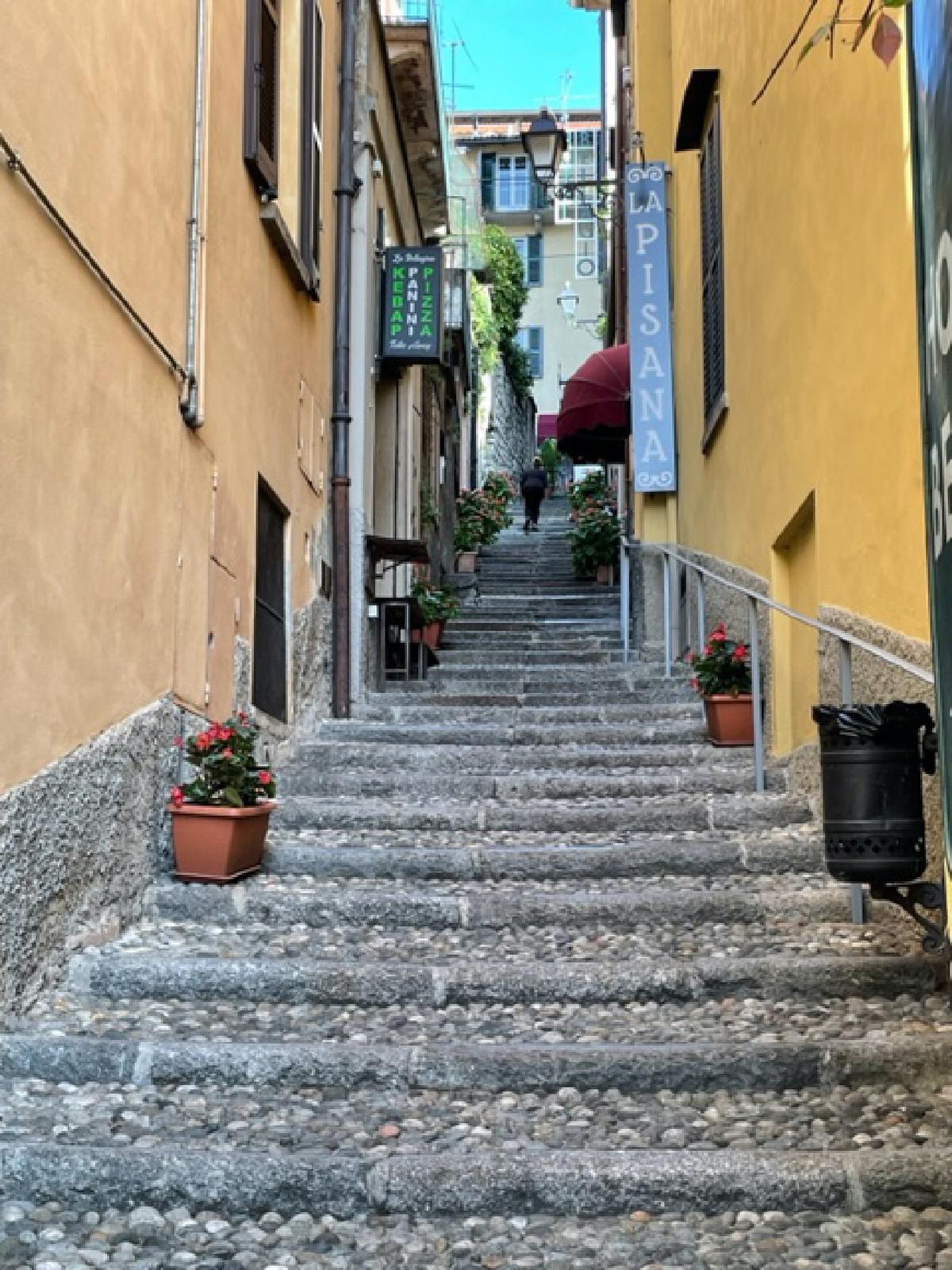 Steep walkways are vital in Italy’s Lake Como to defy the massive mountains that border the lake. (Courtesy of Halina Kubalski)