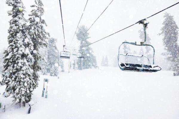 One of the most significant storms of the season hit Big Bear Mountain Ski resort, with 17" of snow in two days in Big Bear Lake, Calif., on Jan. 15, 2023. (Big Bear Mountain Resort via AP)