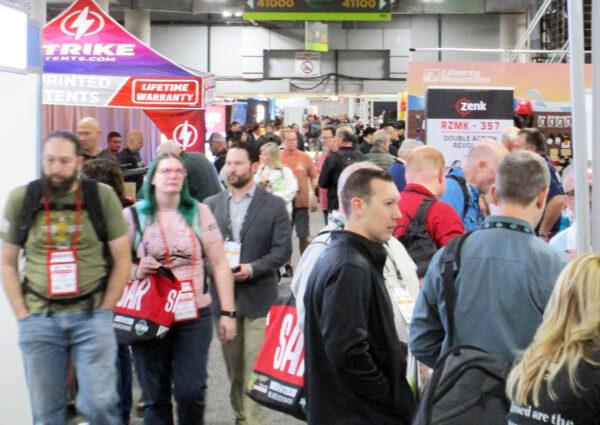 Thousands turned out for the first day of SHOT Show on Jan. 17, 2023. (Michael Clements)