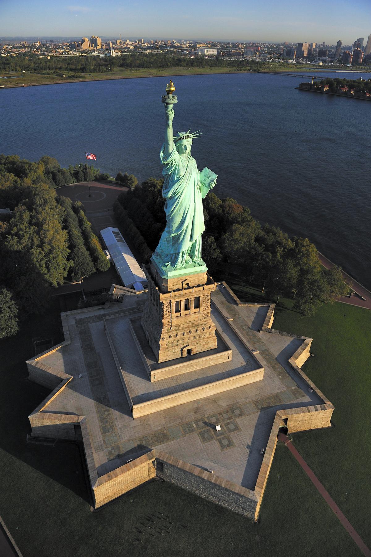 The structure of Fort Wood on Liberty Island in New York City now serves as the foundation of the Statue of Liberty. (T photography/Shutterstock)