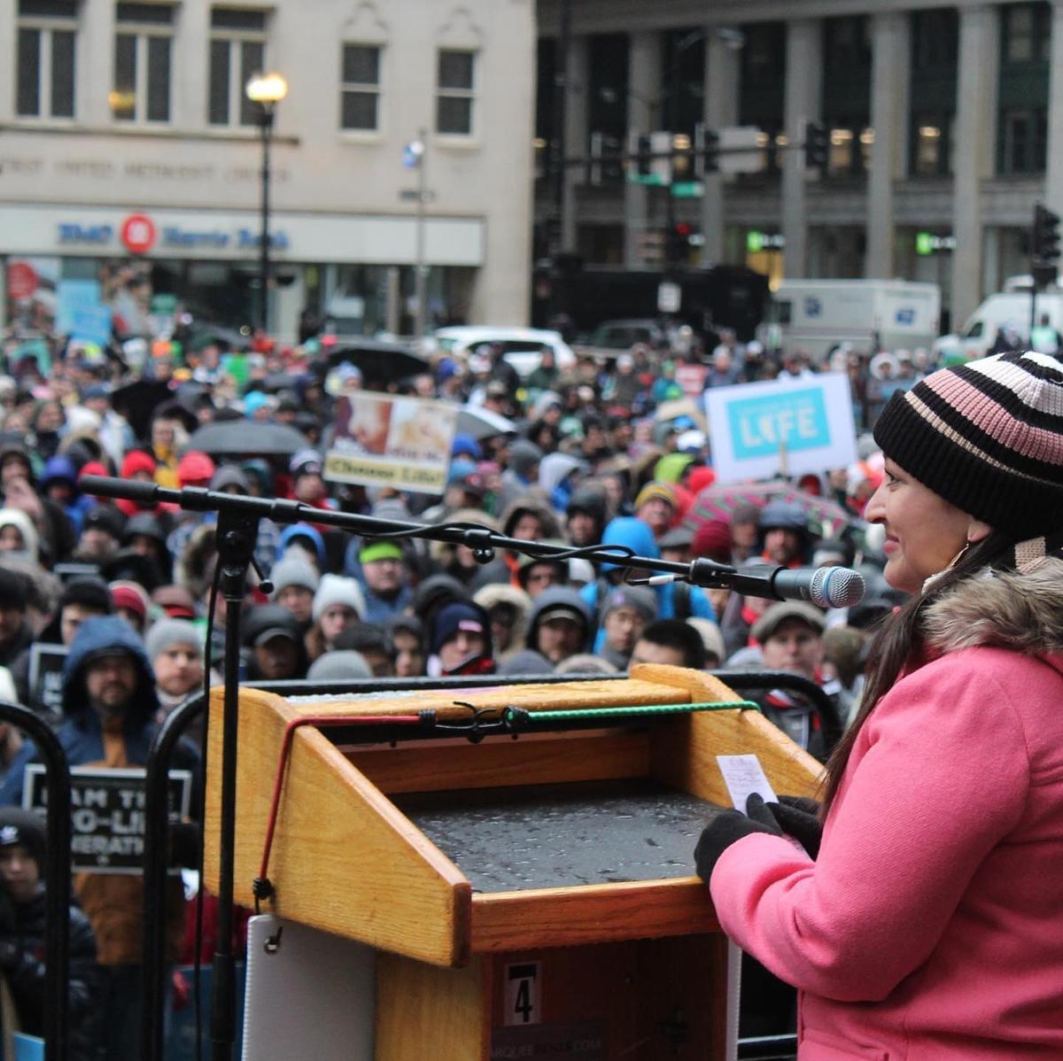 Claire speaking at a pro-life rally in January 2020 (Courtesy of <a href="https://www.facebook.com/ClaireCulwell">Claire Culwell</a>)