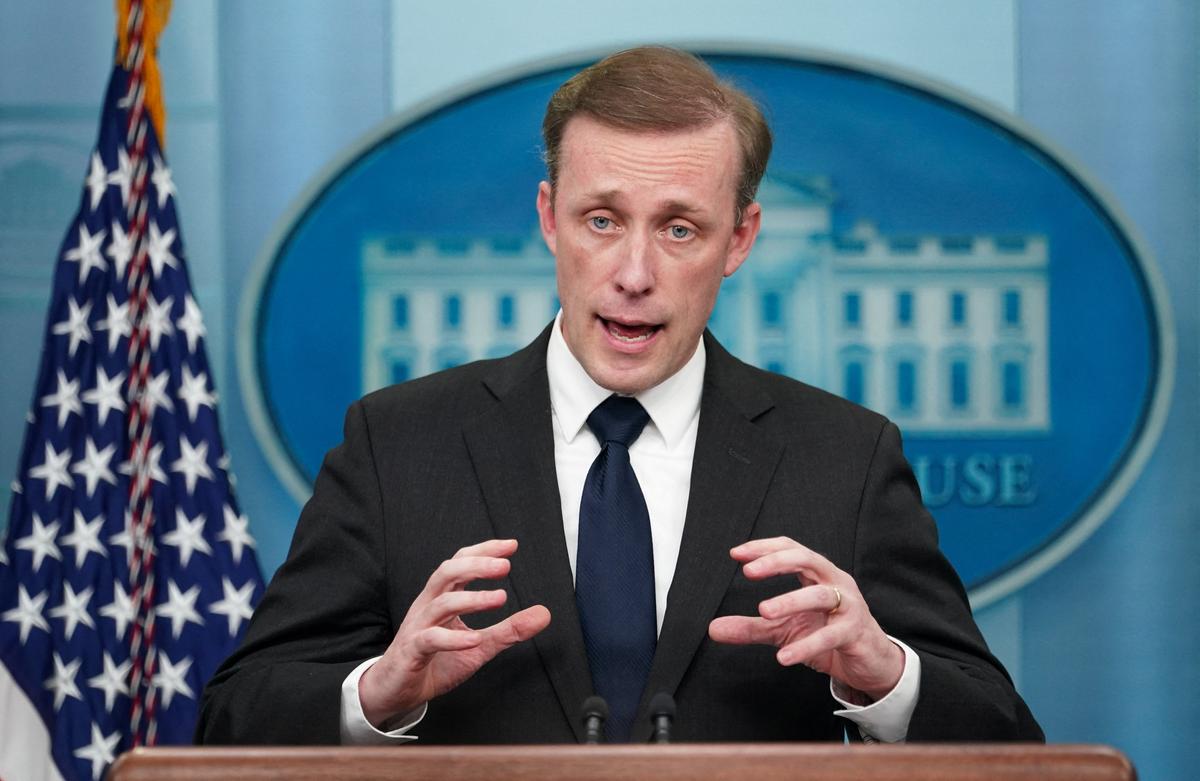 White House national security adviser Jake Sullivan speaks at a press briefing at the White House on Dec. 12, 2022. (Kevin Lamarque/Reuters)