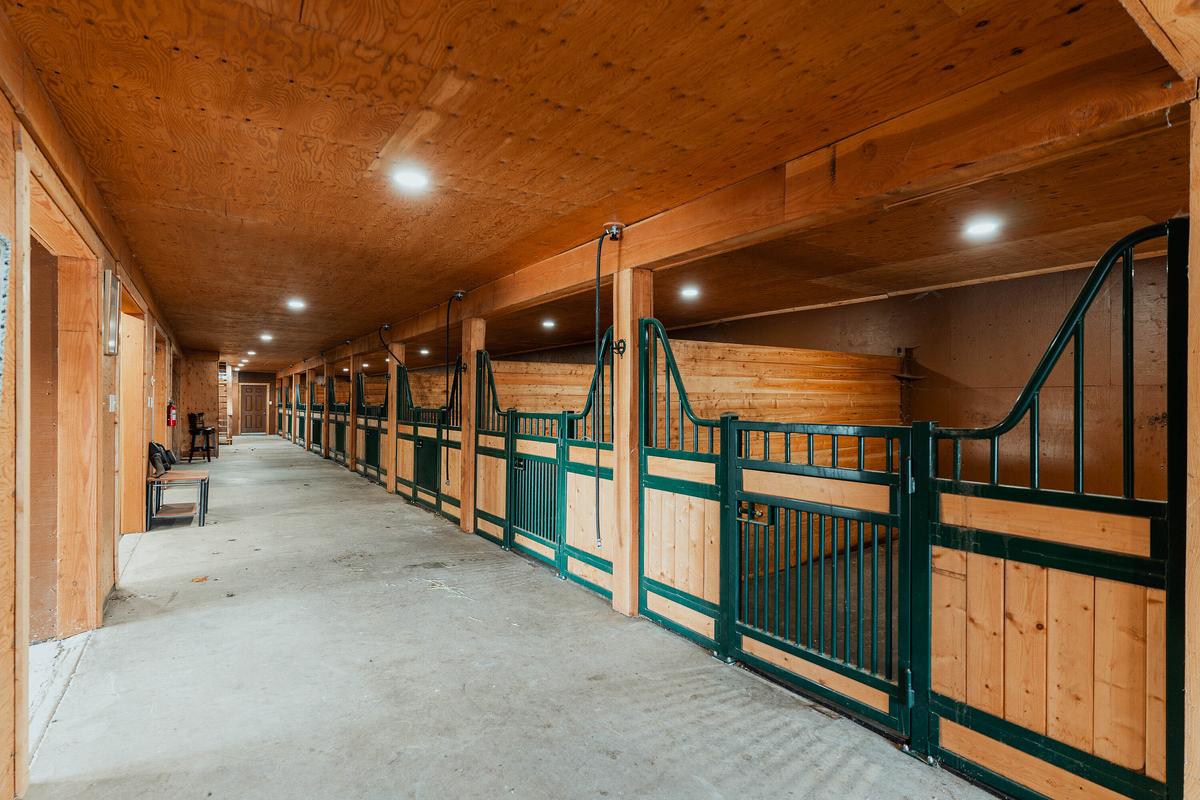 Horse-lovers—and their steeds—will be enthralled with the estate's spacious stables. (Courtesy of Sotheby’s International Realty Canada)