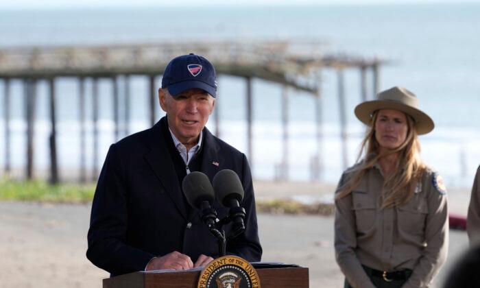 Biden Tours Beach Town Damaged by California Storms