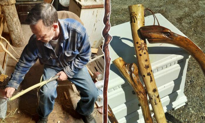 Grandpa, 60, Says Making His Popular Wooden Canes Has Kept Him Sober, Gives Half Away