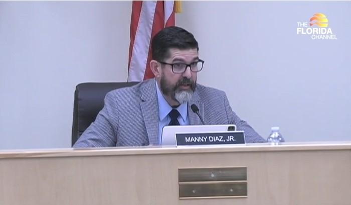 Florida Commissioner of Education Manny Diaz Jr. provides comments during a Jan. 18, 2023, meeting of the Florida Board of Education. (Screenshot/The Florida Channel)