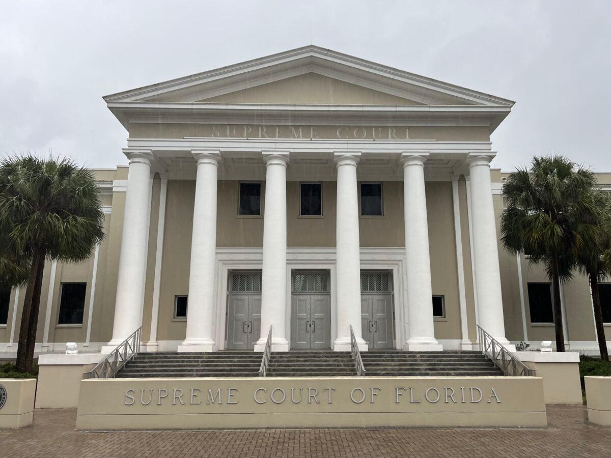 The Florida Supreme Court building in Tallahassee, Fla., on Jan. 22, 2023. (Nanette Holt/the Epoch Times)