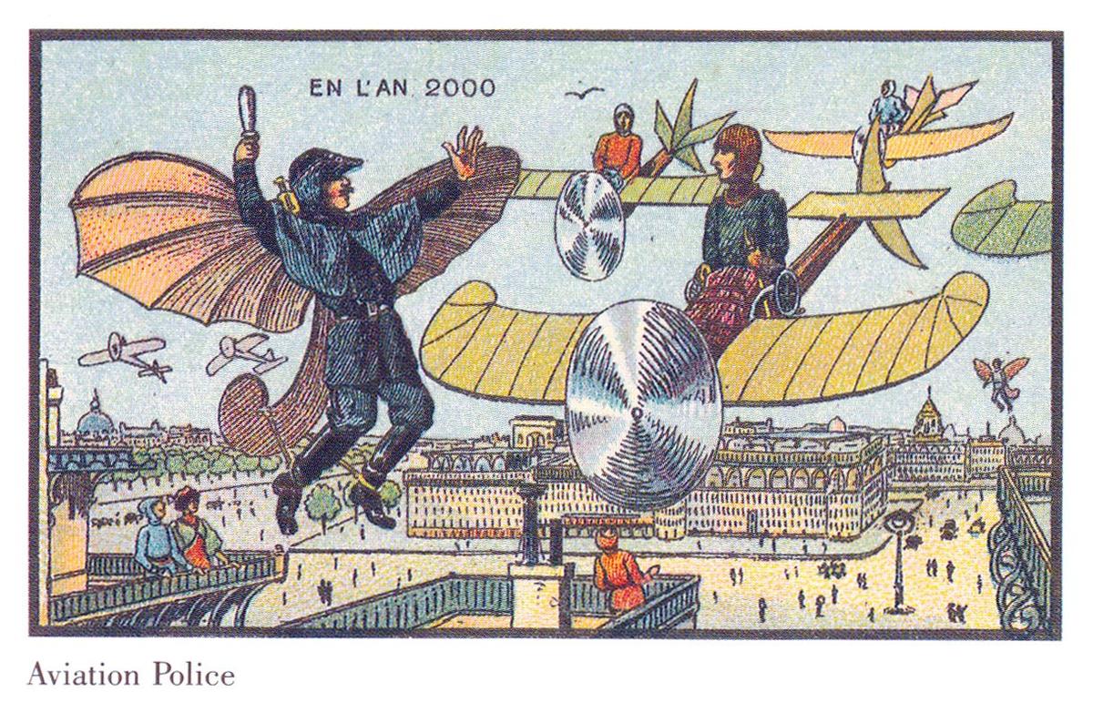 (<a href="https://commons.wikimedia.org/wiki/File:France_in_XXI_Century._Flying_police.jpg">Public Domain</a>)