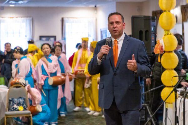 Orange County Executive Steve Neuhaus at the Chinese New York Celebration in Port Jervis, N.Y., on Jan. 22, 2023. (Mark Zou/The Epoch Times)
