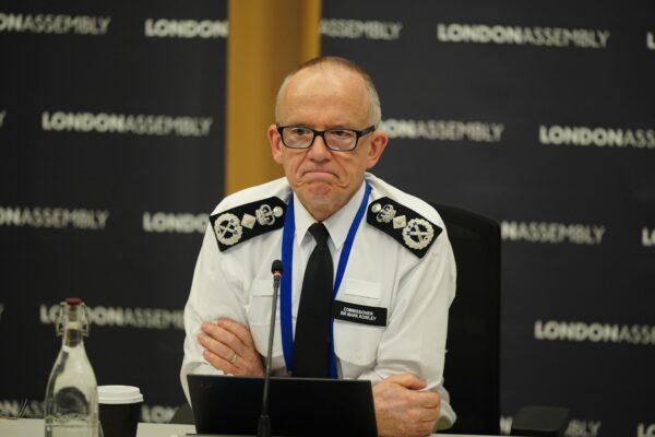 Metropolitan Police Commissioner Sir Mark Rowley appearing before the London Assembly Police and Crime Committee, to answer questions about the David Carrick case, at City Hall in east London, on Jan. 25, 2023. (Yui Mok/PA Media)
