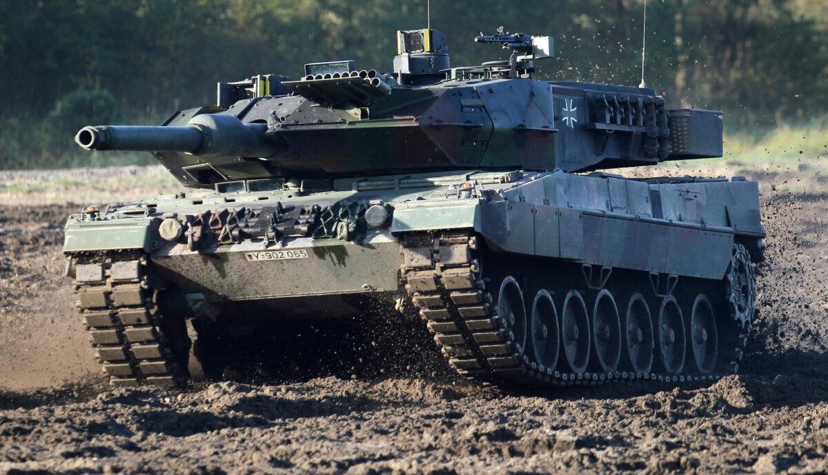 A Leopard 2 tank is pictured during a demonstration event held for the media by the German Bundeswehr in Munster near Hannover, Germany, on Sept. 28, 2011. (Michael Sohn, File/AP Photo)
