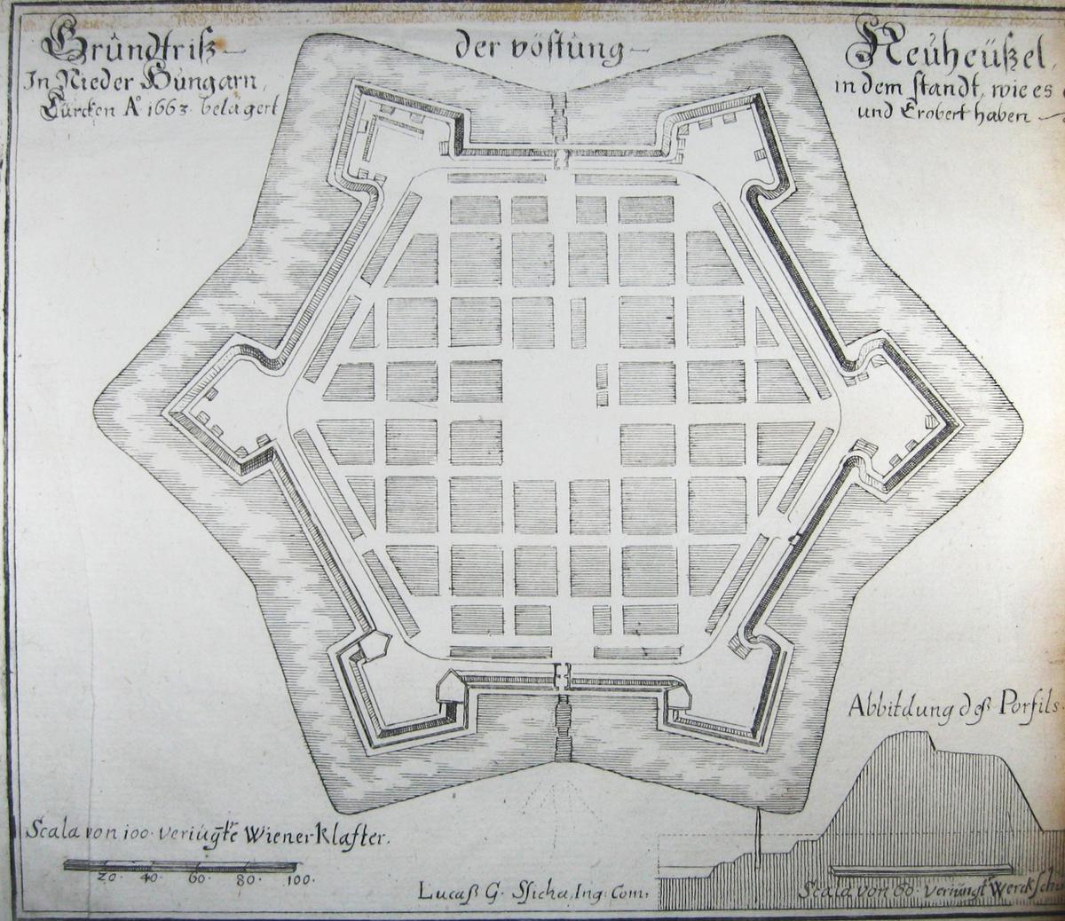 A plan of Nové Zámky in Slovakia, built in 1663. (<a href="https://commons.wikimedia.org/wiki/File:Neuh%C3%A4usel1680.jpg">Public Domain</a>)