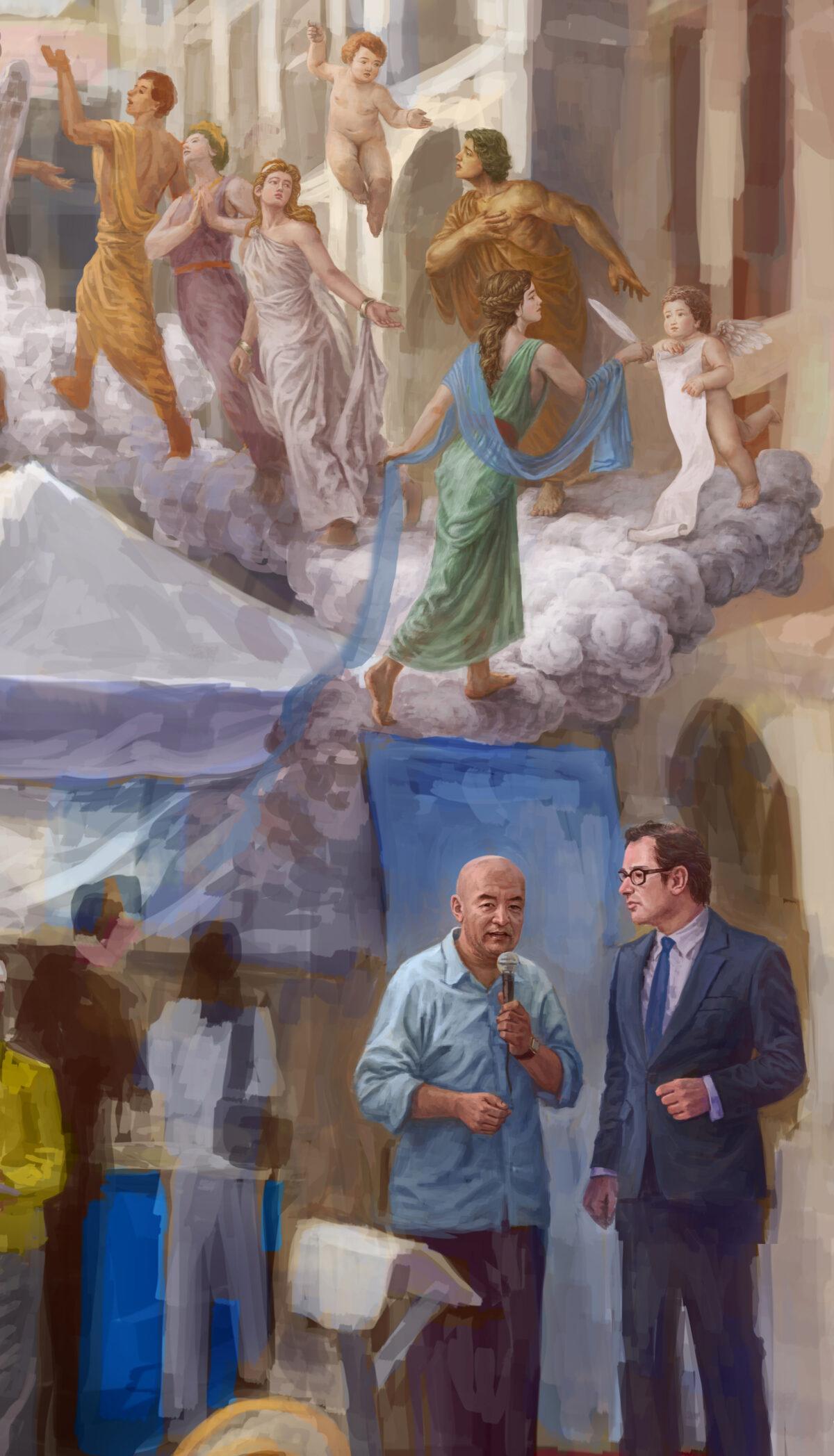 "The Way Home": A section of the painting Duong is currently working on. (Courtesy of Loc Minh Duong)