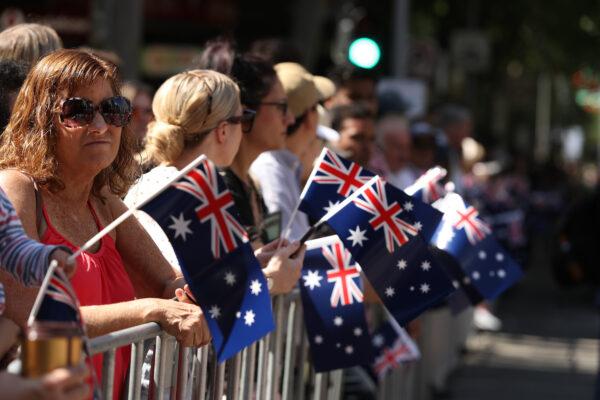 People attend the Australia Day parade in Melbourne, Australia, on Jan. 26, 2020. (Robert Cianflone/Getty Images)