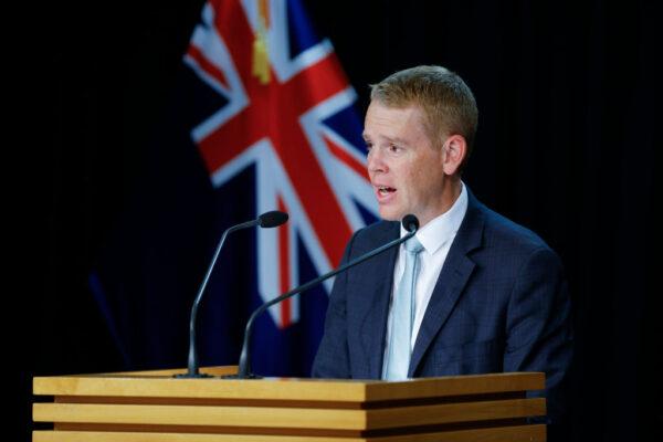 New Zealand Prime Minister Chris Hipkins speaks to the media during a post-cabinet press conference at Parliament in Wellington, New Zealand, on Jan. 25, 2023. (Hagen Hopkins/Getty Images)